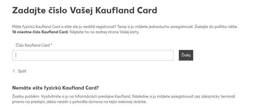 správne vyplnený registračný formulár pre kartu