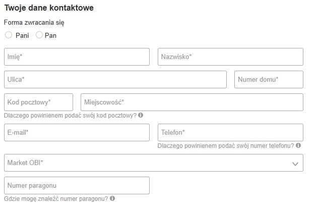 Formularz opinii